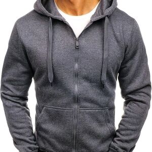 Men's Charcoal Zip-Up Sweater